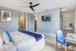 Master suite renders a king-sized, memory foam mattress